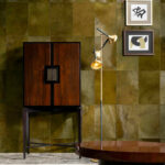 Arte Les cuirs Rectangle behang in kleur Olive (33500) - Interieur impressie