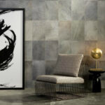 Arte Les cuirs Rectangle behang in kleur Ash (33501) - Interieur impressie