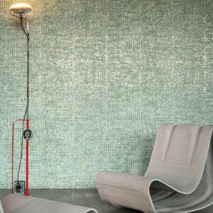 Arte Les thermes Mosaico behang in kleur Teal (70511) - Interieur impressie