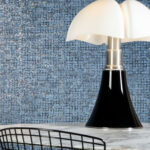 Arte Les thermes Mosaico behang in kleur Blue Stone (70516) - Interieur impressie