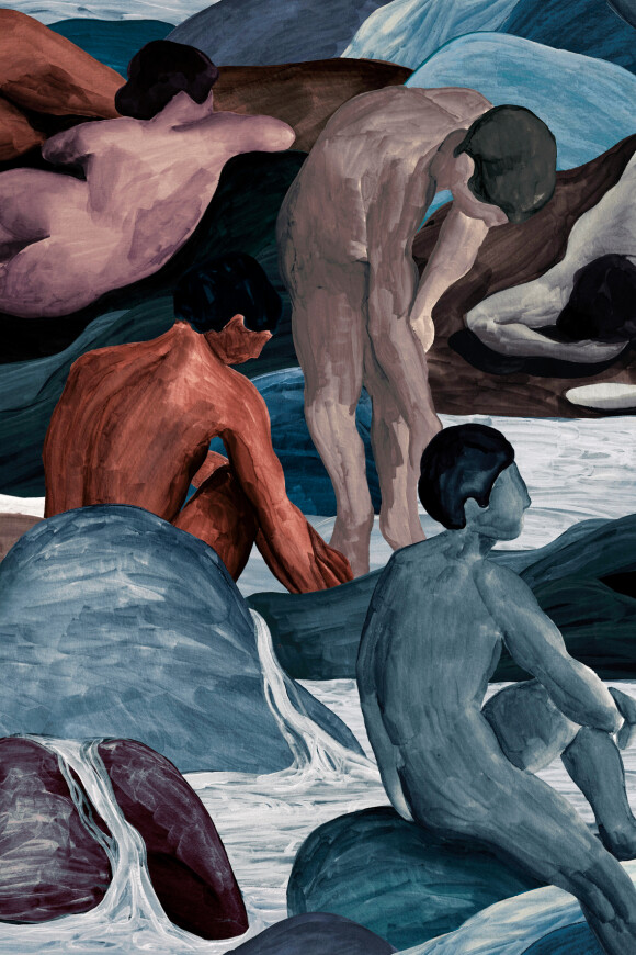 Arte Les thermes Saturnia behang in kleur Platinum (70500) - Product close-up