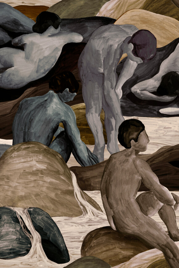 Arte Les thermes Saturnia behang in kleur Havanna (70501) - Product close-up