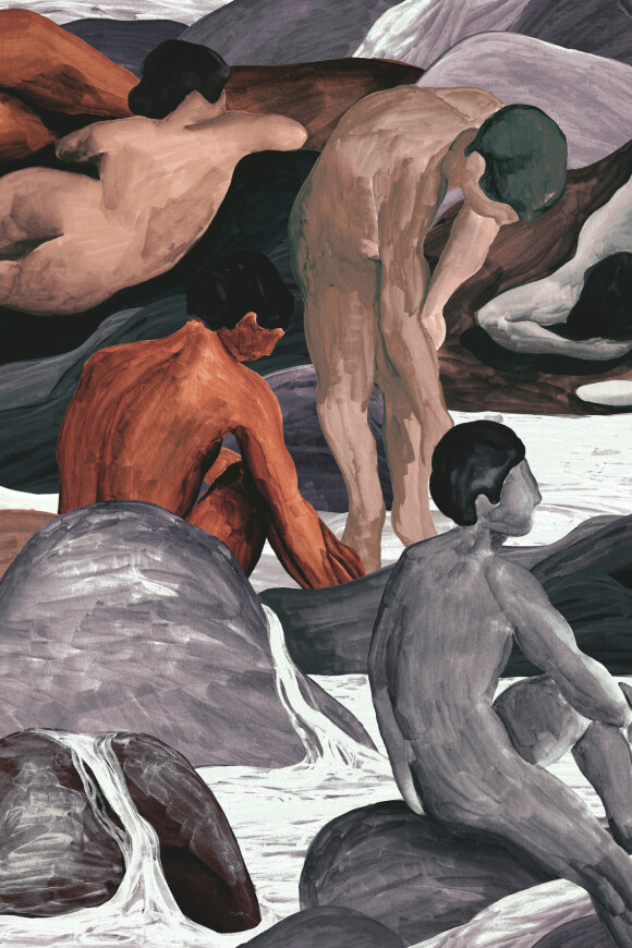 Arte Les thermes Saturnia behang in kleur Sunset (70502) - Product close-up