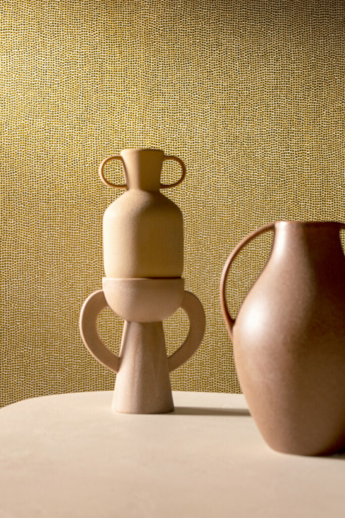 Arte Les thermes Tessera behang in kleur Gold Medaillon (70550) - Interieur impressie