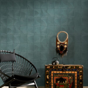 Arte Manila Atlas behang in kleur Petrol (64530) - Interieur impressie