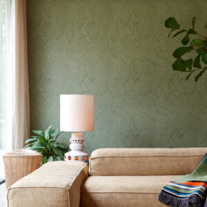 Arte Manila Edge behang in kleur Olive (64523) - Interieur impressie