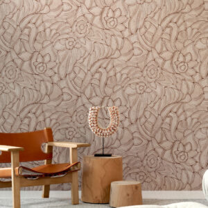 Arte Manila Flore behang in kleur Terracotta (64542) - Interieur impressie