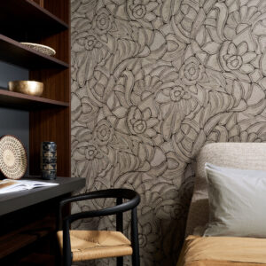 Arte Manila Flore behang in kleur Onyx (64544) - Interieur impressie