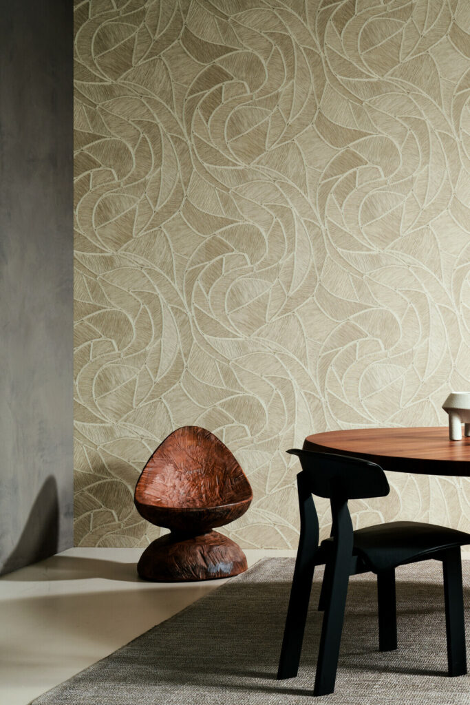 Arte Manila Spiral behang in kleur Linen (64510) - Interieur impressie