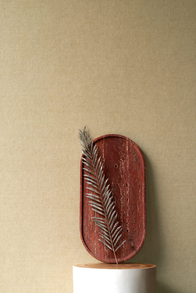 Arte Manila Tulle behang in kleur Sand (73080A) - Interieur impressie