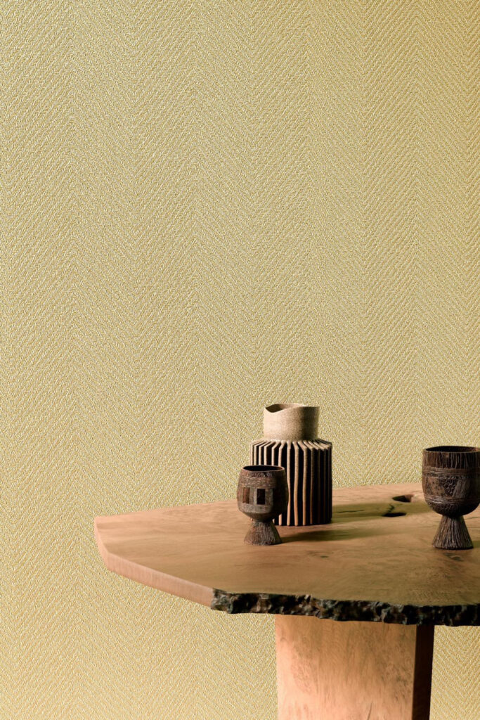 Arte Marquesa Atuona behang in kleur Buttercream (31723) - Interieur impressie