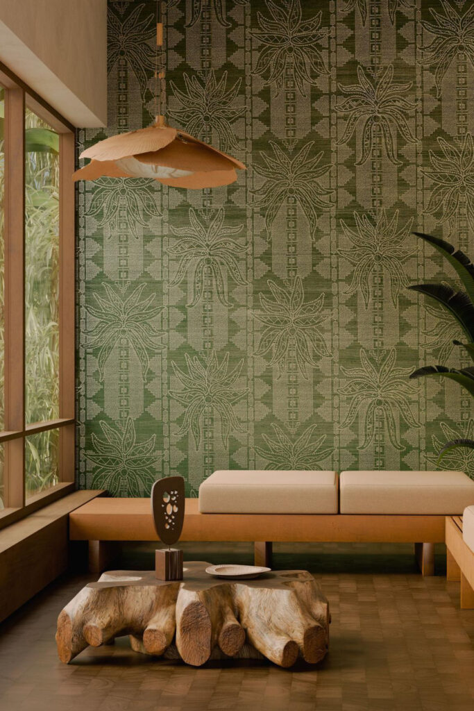 Arte Marquesa Fenua behang in kleur Silver Pine (31702) - Interieur impressie