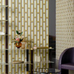 Arte Marqueterie Biseau behang in kleur Gold Beige (72720) - Interieur impressie