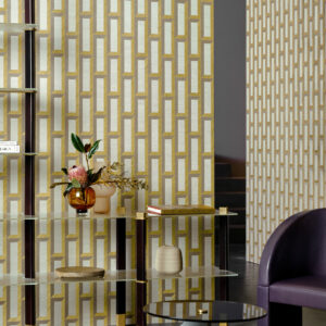 Arte Marqueterie Biseau behang in kleur Gold Beige (72720) - Interieur impressie