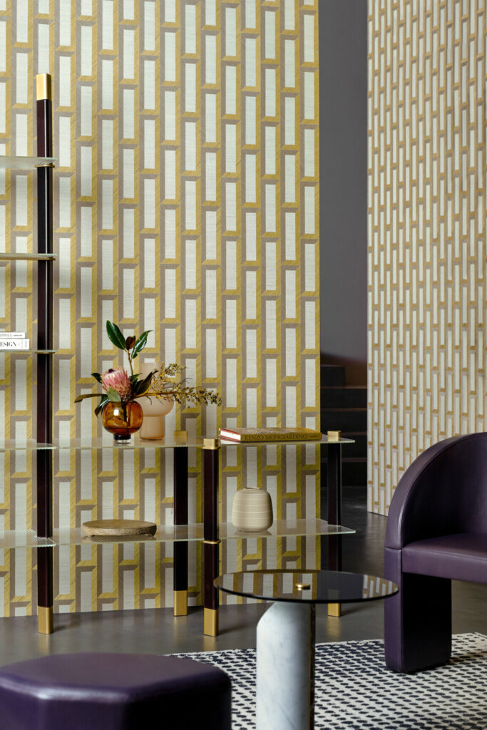 Arte Marqueterie Biseau behang in kleur Gold Beige (72720) - Interieur impressie