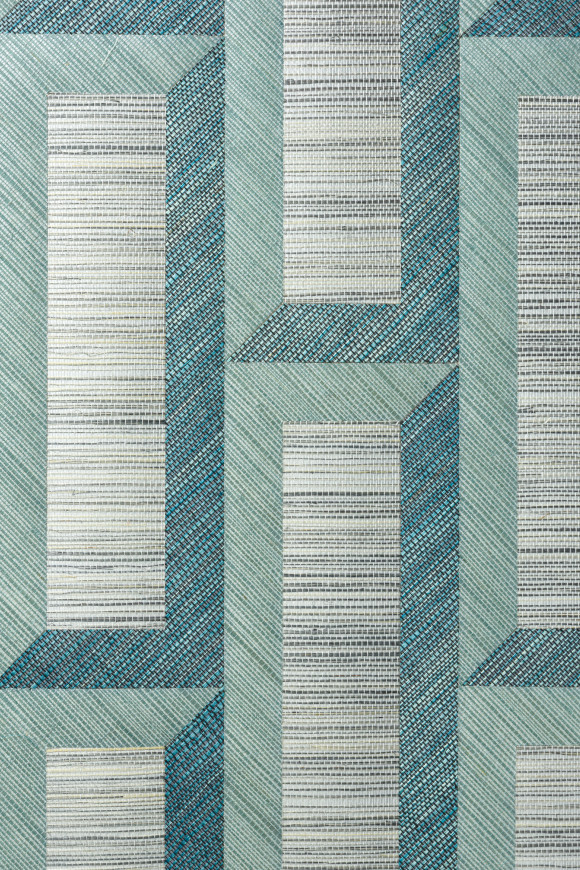 Arte Marqueterie Biseau behang in kleur Turquoise Teal (72721) - Product close-up