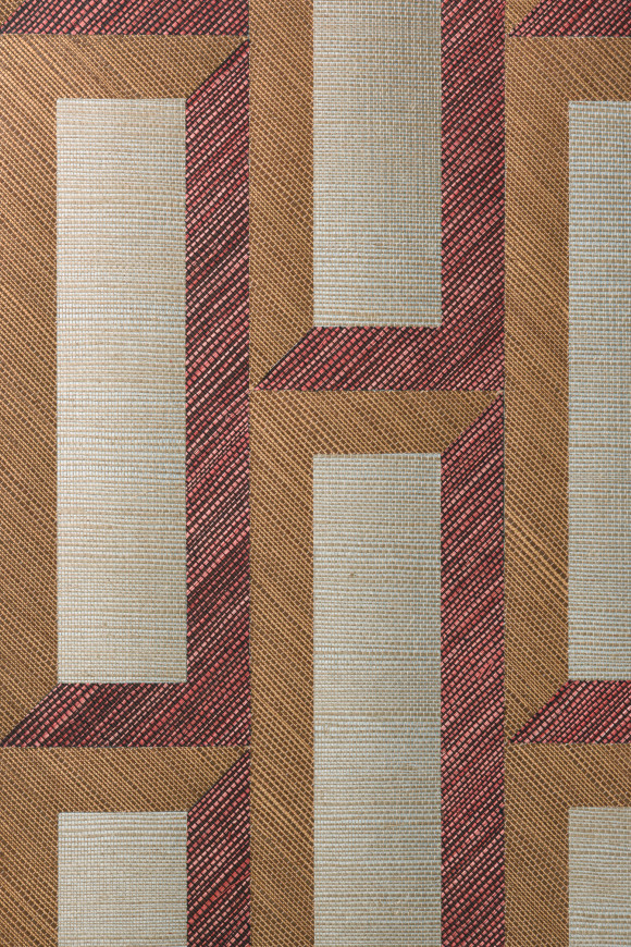 Arte Marqueterie Biseau behang in kleur Copper Red (72722) - Product close-up