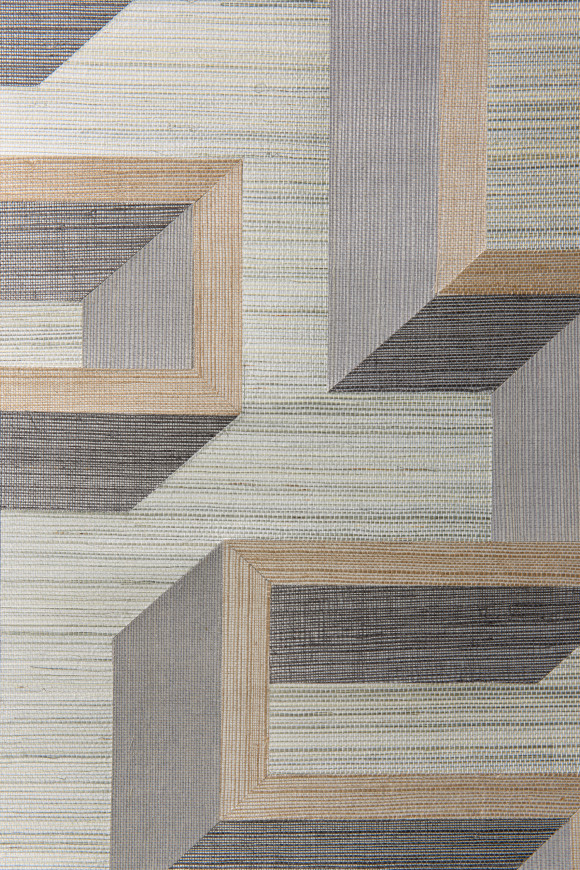 Arte Marqueterie Detour behang in kleur Silver Linen (72700) - Product close-up