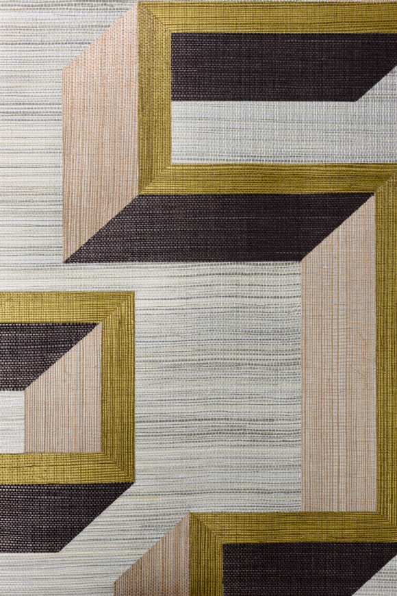 Arte Marqueterie Detour behang in kleur Beige Olive (72701) - Product close-up