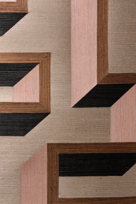 Arte Marqueterie Detour behang in kleur Copper Pink (72702) - Product close-up