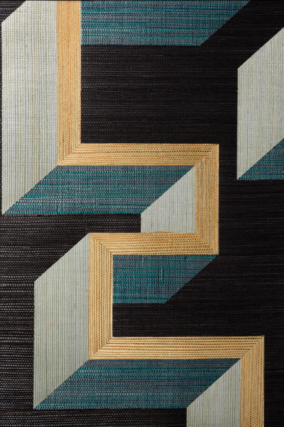 Arte Marqueterie Detour behang in kleur Gold Teal (72703) - Product close-up