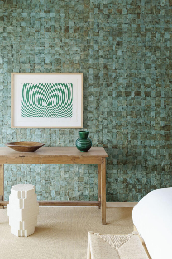 Arte Melaky Alba behang in kleur Turquoise (40704) - Interieur impressie