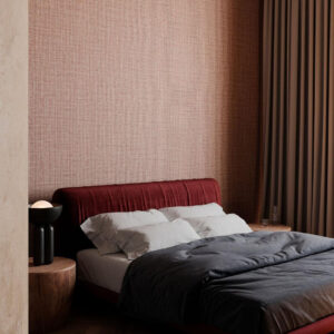 Arte Merino Lana behang in kleur Bordeaux (63510) - Interieur impressie