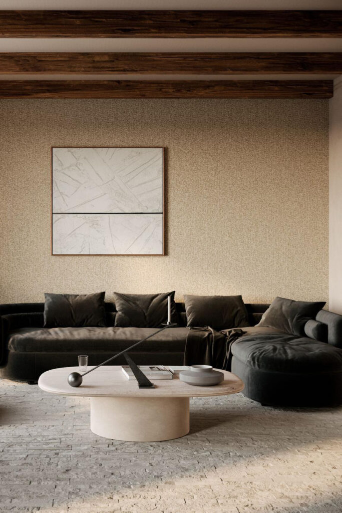 Arte Merino Montagna behang in kleur Biscuit (63527) - Interieur impressie