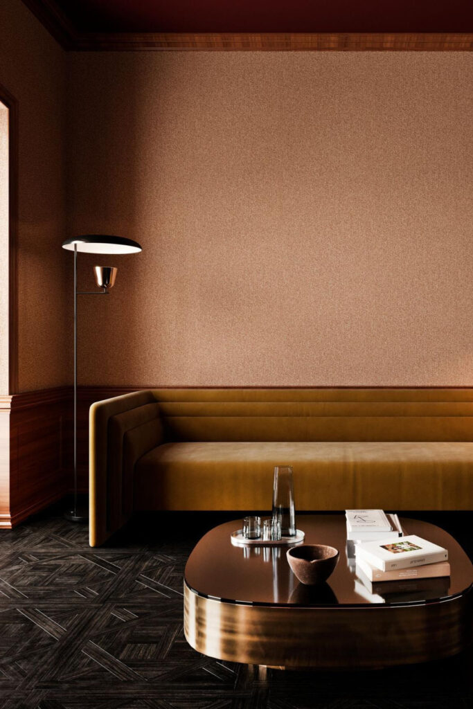 Arte Merino Montagna behang in kleur Marmalade (63529) - Interieur impressie