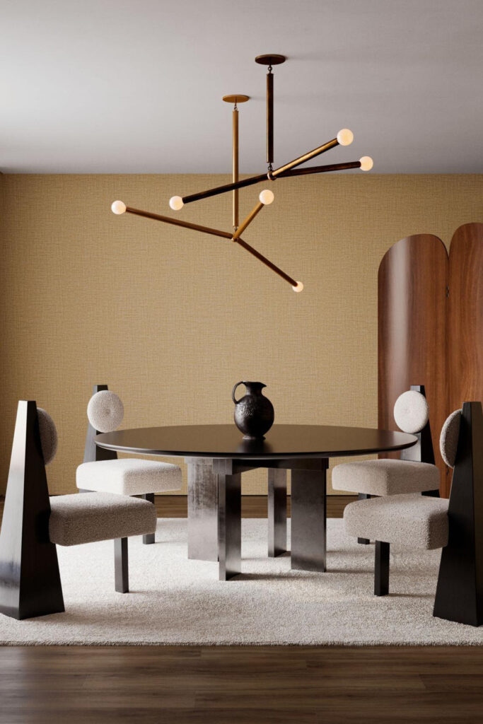 Arte Merino Ovillo behang in kleur Pollen (63548) - Interieur impressie