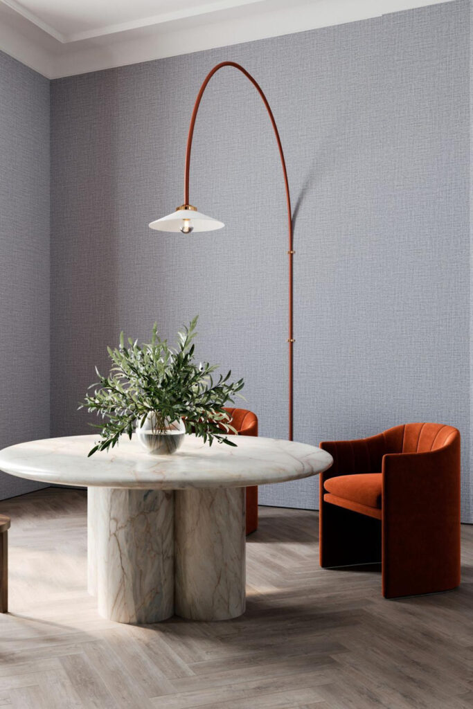 Arte Merino Ovillo behang in kleur Slate (63554) - Interieur impressie