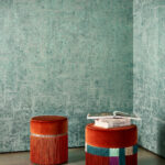 Arte Metal x patina Quilt behang in kleur Glazed Sage (60141) - Interieur impressie