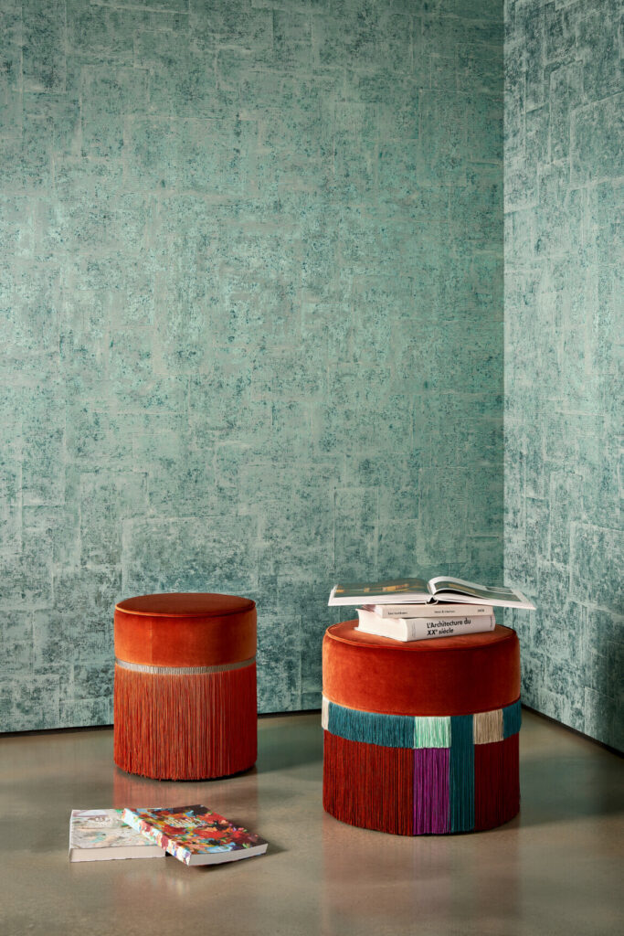 Arte Metal x patina Quilt behang in kleur Glazed Sage (60141) - Interieur impressie