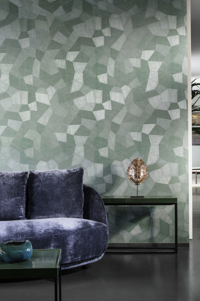 Arte Monsoon 20 Facet behang in kleur Eucalyptus (26544A) - Interieur impressie