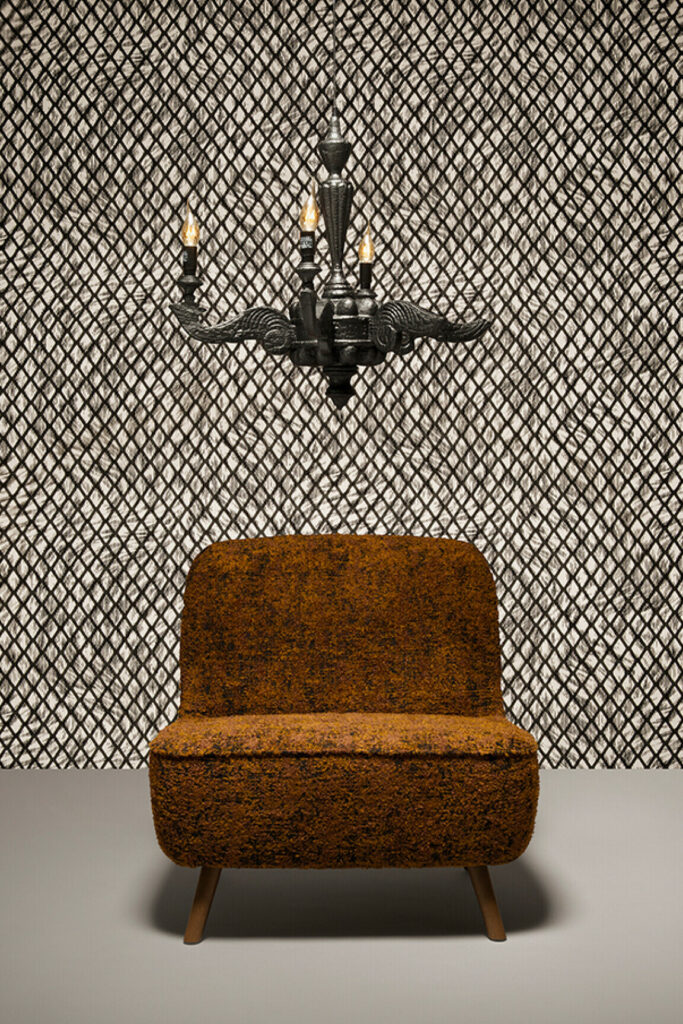 Moooi wallcovering extinct animals Aristo quagga behang in kleur Snow (MO2032) - Interieur impressie