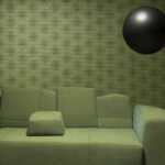 Moooi wallcovering extinct animals Blooming seadragon behang in kleur Pine (MO2024) - Interieur impressie