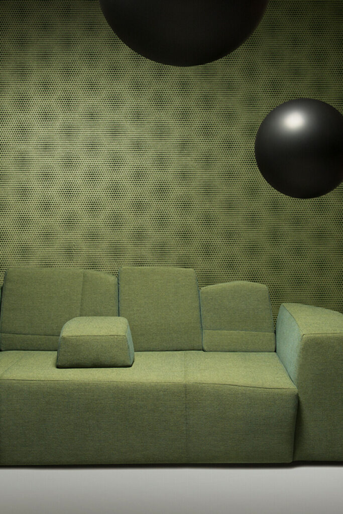 Moooi wallcovering extinct animals Blooming seadragon behang in kleur Pine (MO2024) - Interieur impressie