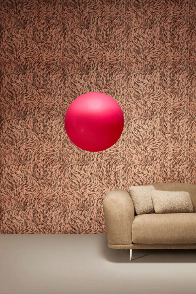 Moooi wallcovering extinct animals Blushing sloth behang in kleur Gold (MO2042) - Interieur impressie