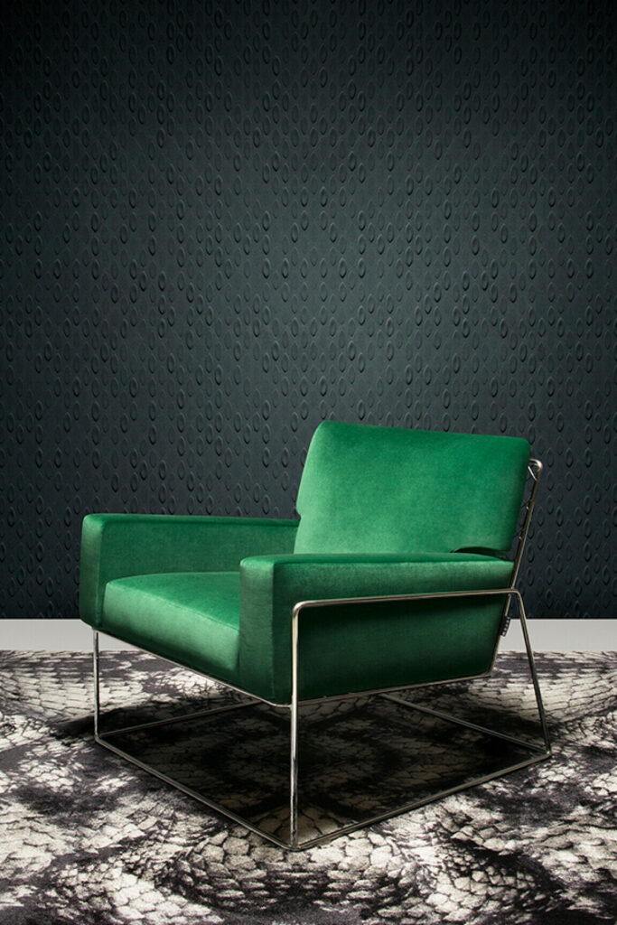 Moooi wallcovering extinct animals Flying coral fish behang in kleur Silver Grey (MO2104) - Interieur impressie