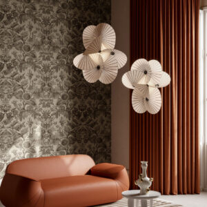 Moooi wallcovering green house Coccinella bella jacquard behang in kleur Black & Ivory (MO5002) - Interieur impressie