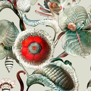 Moooi wallcovering green house Coccinella bella behang in kleur Stone Grey (MO5000) - Product close-up