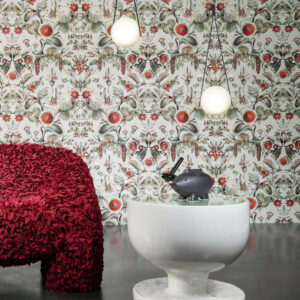 Moooi wallcovering green house Coccinella bella behang in kleur Stone Grey (MO5000) - Interieur impressie