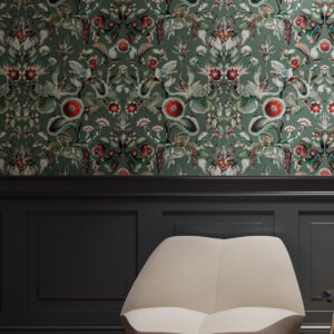 Moooi wallcovering green house Coccinella bella behang in kleur Sage Green (MO5001) - Interieur impressie