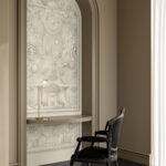 Moooi wallcovering green house Greenhouse gathering arch behang in kleur Architectural White (MO5055) - Interieur impressie