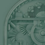 Moooi wallcovering green house Greenhouse gathering arch behang in kleur Forest Green (MO5057) - Product close-up