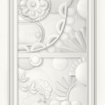 Moooi wallcovering green house Greenhouse gathering window behang in kleur Architectural White (MO5050) - Product close-up