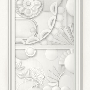 Moooi wallcovering green house Greenhouse gathering window behang in kleur Architectural White (MO5050) - Product close-up