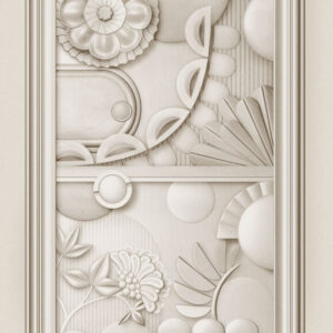 Moooi wallcovering green house Greenhouse gathering window behang in kleur Oyster White (MO5051) - Product close-up