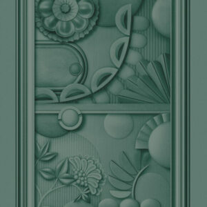 Moooi wallcovering green house Greenhouse gathering window behang in kleur Forest Green (MO5052) - Product close-up