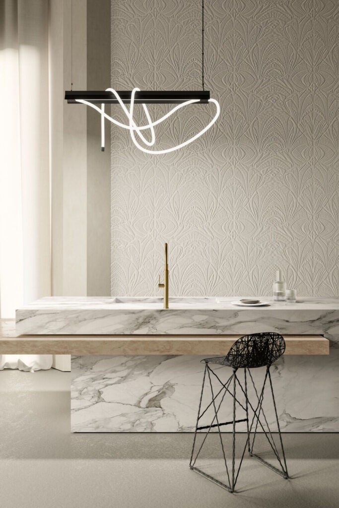 Moooi wallcovering green house Lacy longlegs behang in kleur Ivory (MO5031) - Interieur impressie